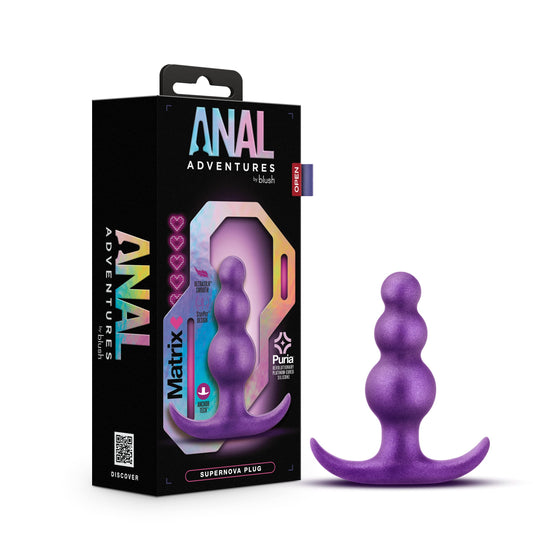 Blush Novelties Anal Adventures Matrix Supernova Plug - Puria Silicone Anal Plug, UltrasilkSmooth, Anal Sex Training Toys, Beginners Sex Toy for All Genders, Anal Dildo Stretcher