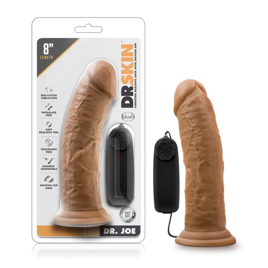 Blush Novelties Dr. Skin 8 Inch Realistic Thick Dildo, Suction Cup Harness Compatible, Sex Toy for Women, Sex Toy for Adults