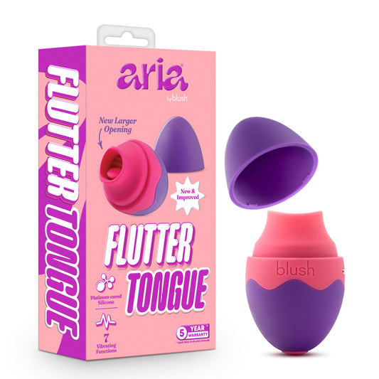 Blush Novelties Adult Sex Toys – Aria Flutter Tongue Vibrator for Women – 7 Mode Flickering Clit Stimulator – Nipple Stimulation – Discreet USB Rechargeable Vibrating Toy for Couples & Female Pleasure