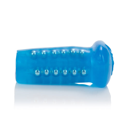 CalExotics Basic Essentials Beaded Male Masturbator, 5 Inch Ridged Chamber Blue, SE-1786-12-3