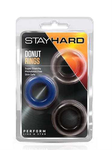 Blush Stay Hard Donut Cock Rings - Soft, Super Stretchy Penis Ring - Increase Stamina, Longer Harder Bigger Erections - Add Girth - Performance & Pleasure Enhancing for ED Sex Toy for Men, Couples