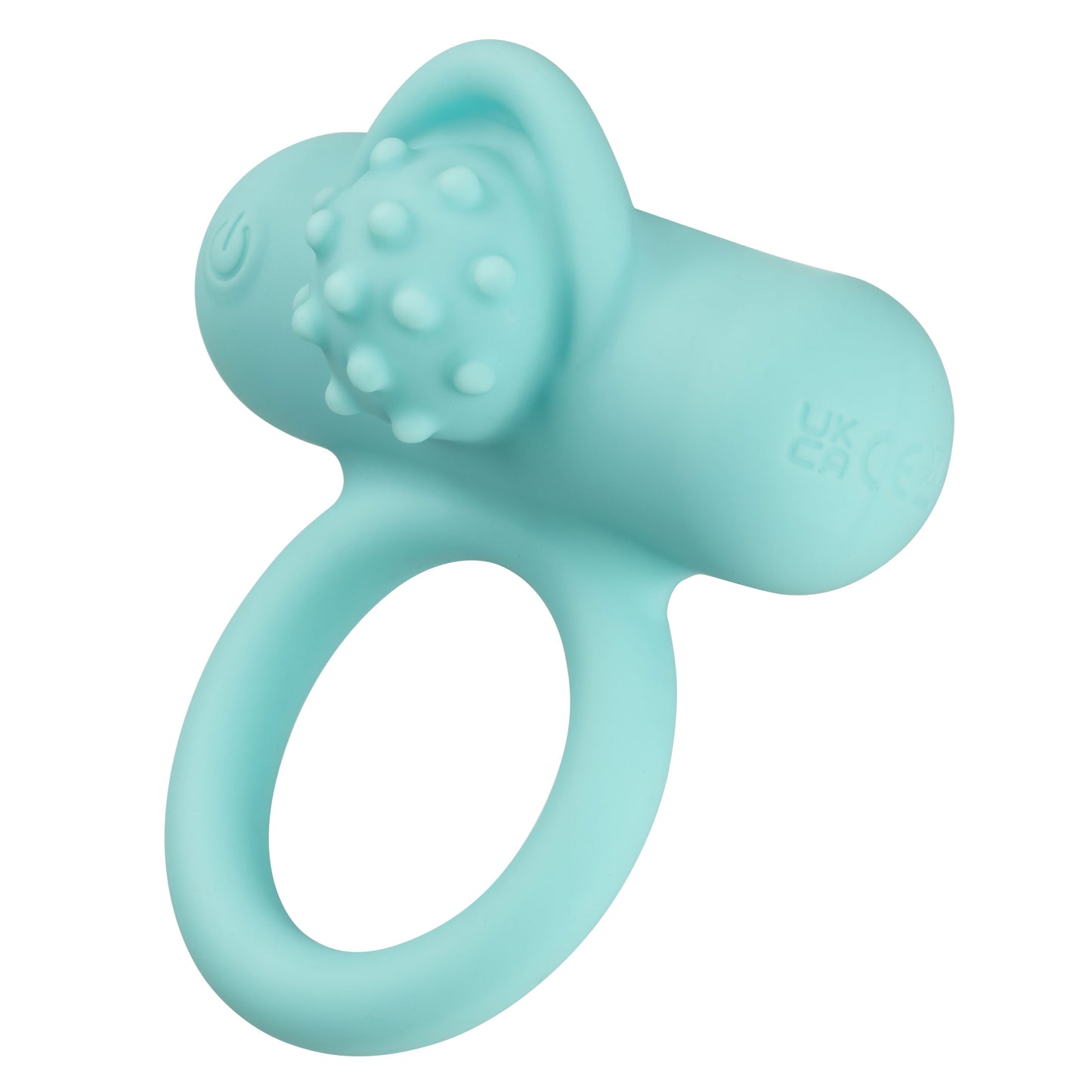 CalExotics Silicone Rechargeable Nubby Lover’s Delight Cock Ring Vibrator for Men- SE-1841-22-3 Teal