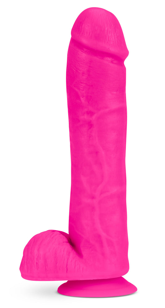 Blush Au Naturel Bold Big John 11.5" Realistic Dildo w/Balls - Long Girthy Dual Density Penis - Suction Cup, Strap-On Compatible, FlexiShaft, Soft TPE Adult Sex Toy for Women, Men & Couples - (Pink)