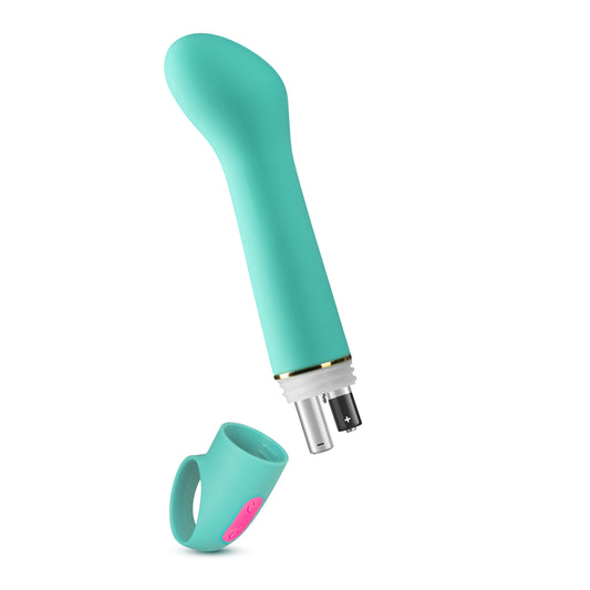 Blush Novelties Aria Flirty AF Silicone Vibrator – RumbleTech Powerful Rumbly 10 Vibration Modes – IPX7 Waterproof – Finger Loop Handle – Curved for G-Spot Stimulation – Sex Toy for Women & Couple