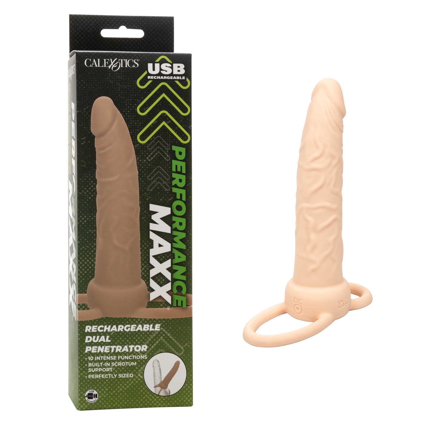CalExotics Performance Maxx Rechargeable Dual Penetrator - Ivory