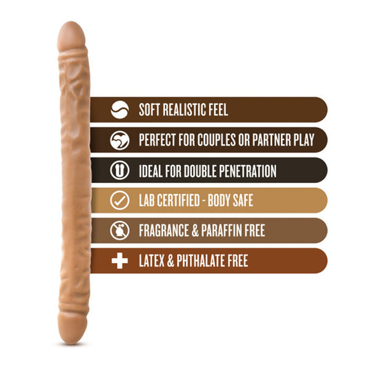 Blush Novelties Dr. Skin 18 Inch Double Dildo Extra Long Dildo, Sex Toy for Women, Sex Toy for Adults, Mocha