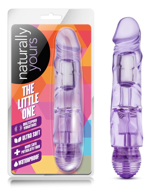 Blush Naturally Yours 6.7" The Little One Vibrating Dildo - FlexiShaft 2.0 G-Spot Powerful Multi-Speed Vibration, Realistic Slim Dong for Women Men Couples, IPX7 TPE Lifelike Purple Cock Adult Sex Toy