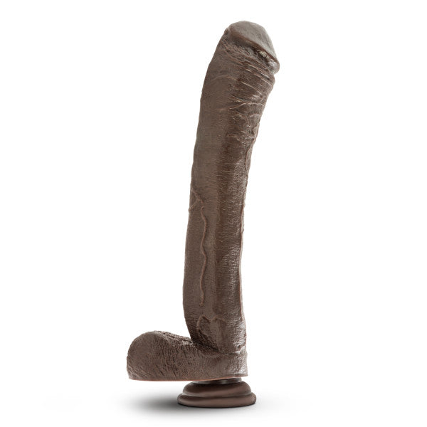 Blush Dr. Skin Mr. Ed 13" Huge Realistic Dildo w/Balls, Thick Veiny Cock - PVC Suction Cup, Harness Compatible - Deep Penetration & Extreme Pleasure Adult Sex Toy for Women, Men, Couples -(Chocolate)