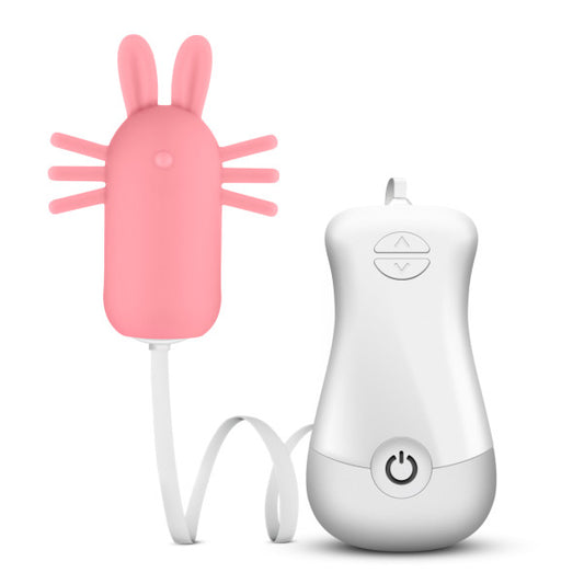 Satin Smooth Wired Remote Rabbit Vibrating Egg - Platinum Silicone Bullet Vibrator - Sex Toy for Women - Sex Toy for Couples (Dusty Rose)