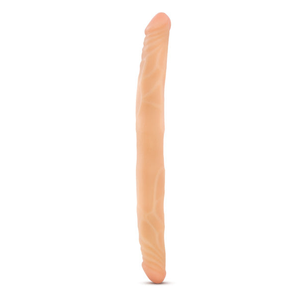 Blush B Yours 14" Long Dual-Ended Dildo for Fantasy Couples Play - Soft Flexible Realistic Double Penetration Two-Head Cock, Vaginal, Anal & G-Spot Pleasure Penis - Adult Sex Toy Women & Men - (Pink)