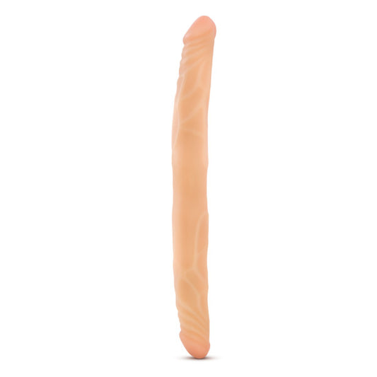 Blush B Yours 14" Long Dual-Ended Dildo for Fantasy Couples Play - Soft Flexible Realistic Double Penetration Two-Head Cock, Vaginal, Anal & G-Spot Pleasure Penis - Adult Sex Toy Women & Men - (Pink)