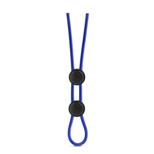 Blush Stay Hard Silicone Double Loop Cock Ball Ring | Penis Ring Lasso | Sex Toys and Penis Toys for Couples | One Size Fits All, Blue