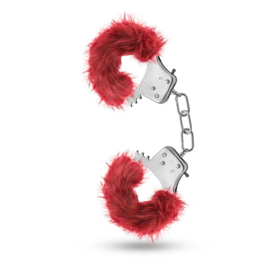Blush Novelties Silver Metal Hand Cuffs Wrist Restraints Sexy Toys for Couples, Red