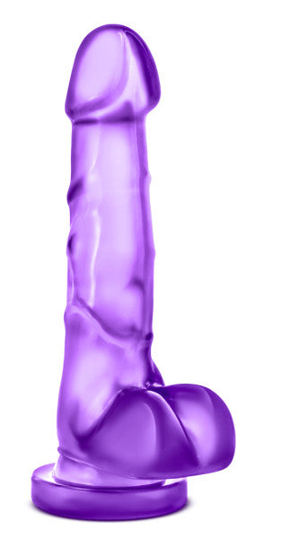 7.75" Soft Realistic Feel Dildo - Cock and Balls Dong - Suction Cup Harness Compatible - Sex Toy for Women - Sex Toy for Adults (Purple)