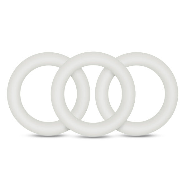 Blush 3 Pack Silicone Enhancement Cockring Small(White)