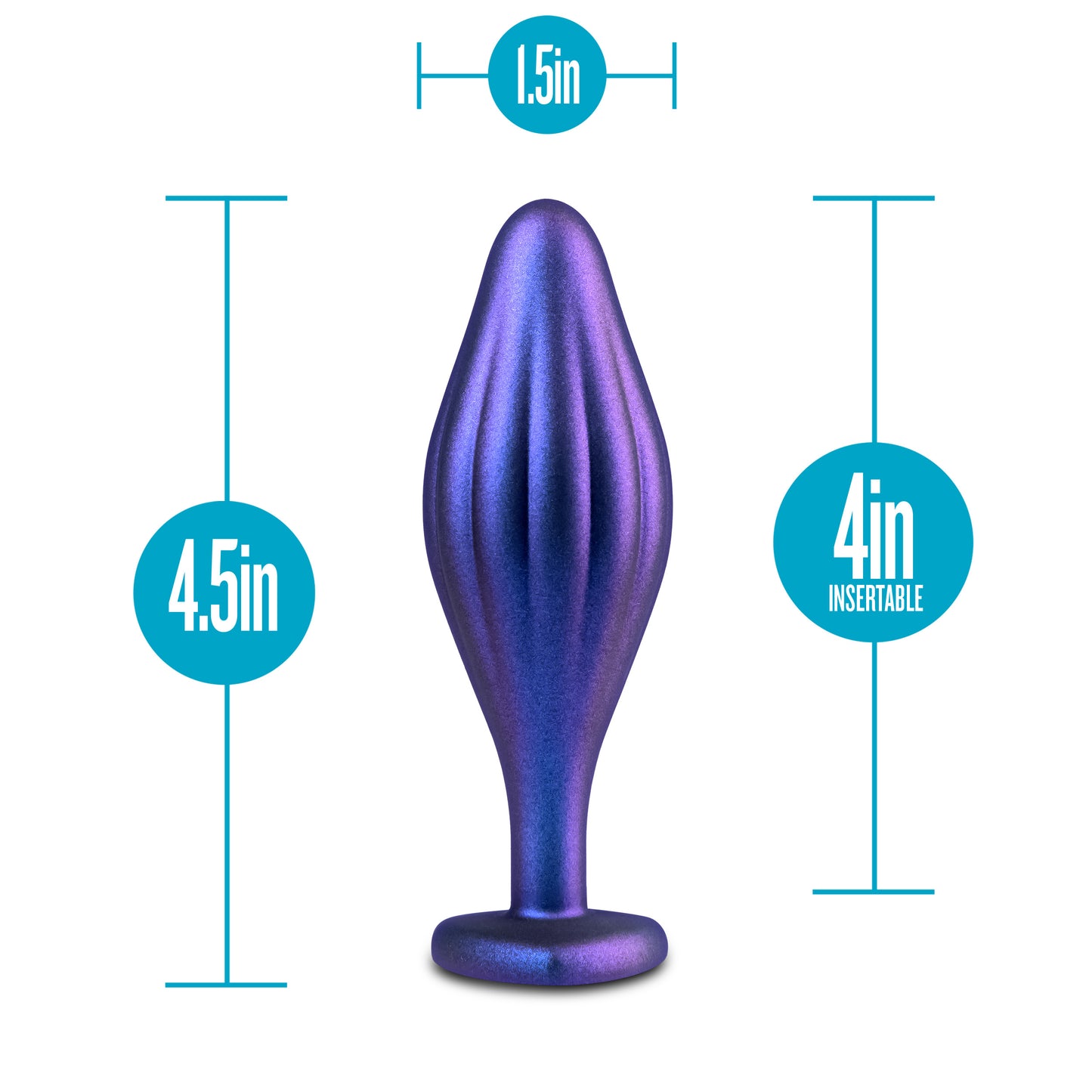 Blush Novelties Anal Adventures Matrix Rhineheart Silicone Anal Plug - Textured Wavy Bling Buttplug - Stayput Comfort for Safety - Satin Smooth Texture Ultrasilk - Tapered Head - Sex Toy Couples