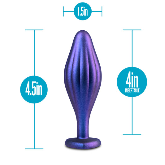 Blush Novelties Anal Adventures Matrix Rhineheart Silicone Anal Plug - Textured Wavy Bling Buttplug - Stayput Comfort for Safety - Satin Smooth Texture Ultrasilk - Tapered Head - Sex Toy Couples