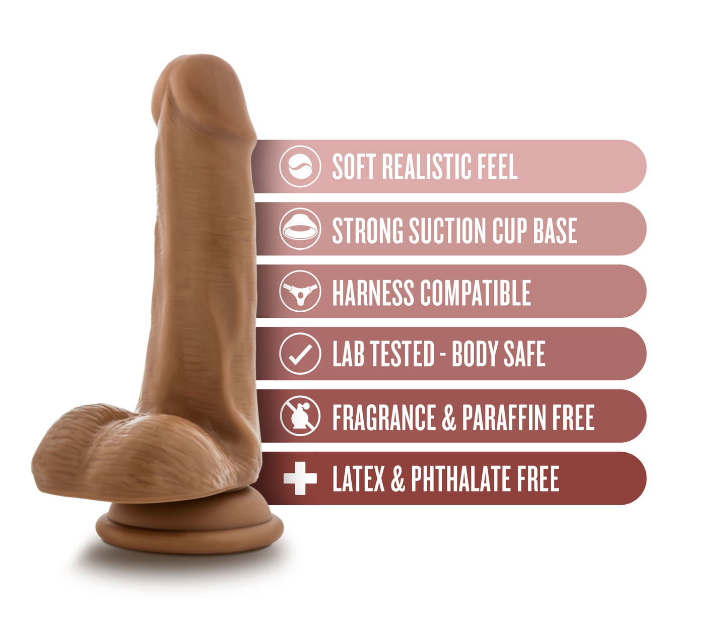 Blush Novelties Dr. Skin Realistic 6.5 Inch Long 1.25 Inch Thick Dildo with Suction Cup Base & Balls Realistic Dildo Soft Real Feel Female Sex Toy Dildo for Beginners Women Men Couples Adult Sex Toy