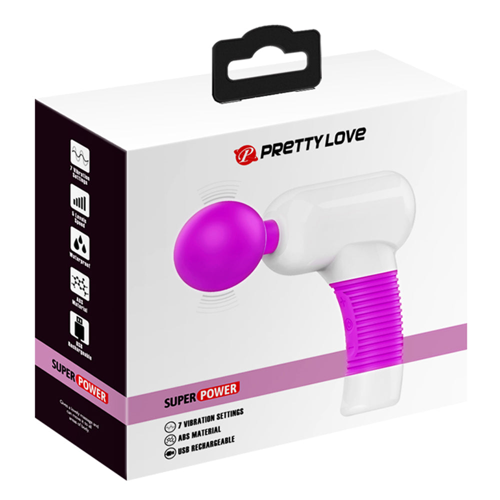 Pretty Love Super Power Fun - 7 Function Rechargeable Massager - White/Fuchsia