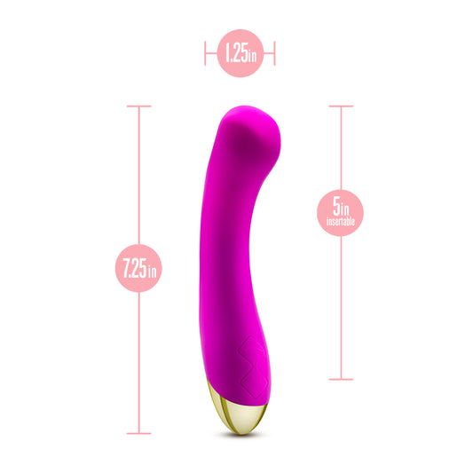 Blush Aria Bangin' AF 7.25" Curved G-Spot Vibrator, Puria Silicone Sleek Massager, 10 Powerful Rhythms, Magna Charge, Waterproof, Portable Vulva Stimulator - Adult Sex Toy for Women, Couples -(Purple)