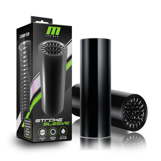Blush M for Men 5.5" Realistic Stroker w/Soft Nubby Tickler Male Masturbator - Flesh-Like Feel Butt & Pussy Stroker Cock Sleeve, Pocket-Sized Open-Ended - Men's Pleasure Adult Sex Toy - (Black)
