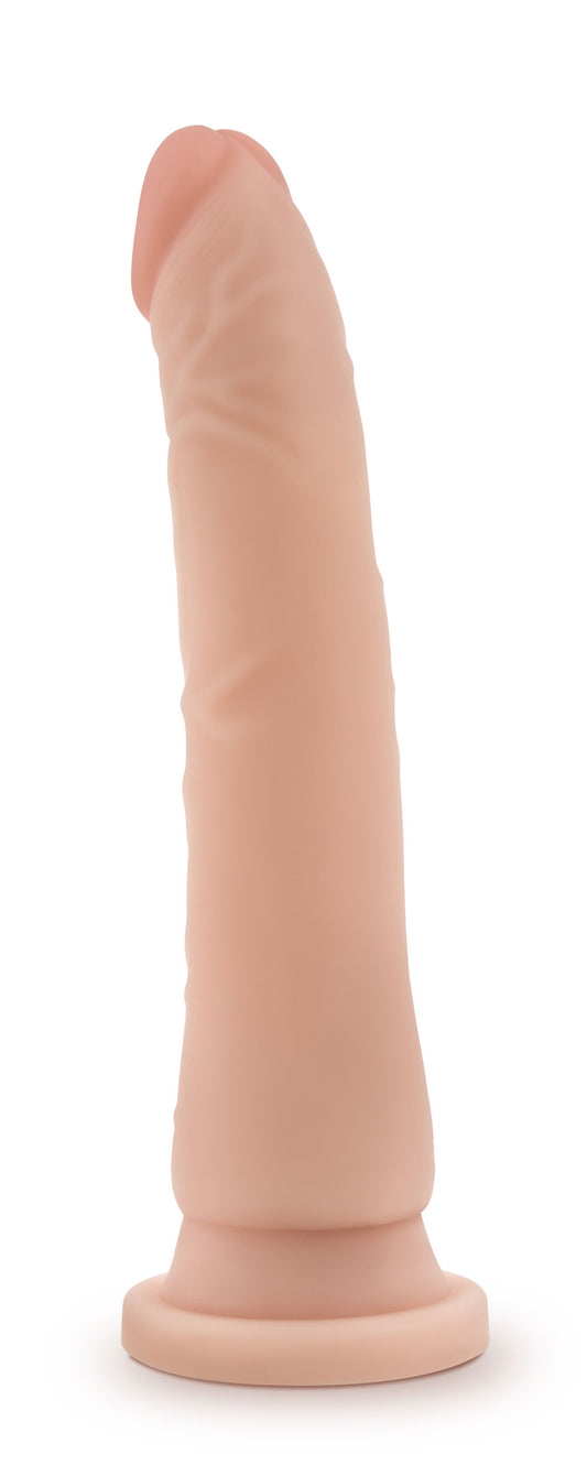 Blush Novelties Dr. Skin Silicone - 8 Inch Realistic Platinum Cured Dong - Powerful Suction Cup for Hands Free Play and Harness Compatible - Posable Shaft Contours to Your Body - Dildo Sex Toy.