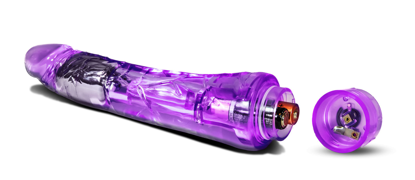 Blush Novelties Mambo Vibe - 9 Inch Soft Vibrating Dildo - Tunable Vibrations Located at The Tip for Deep Stimulation - Flexishaft So It's Not Floppy - Waterproof Vibrator for Couple - Clear Purple