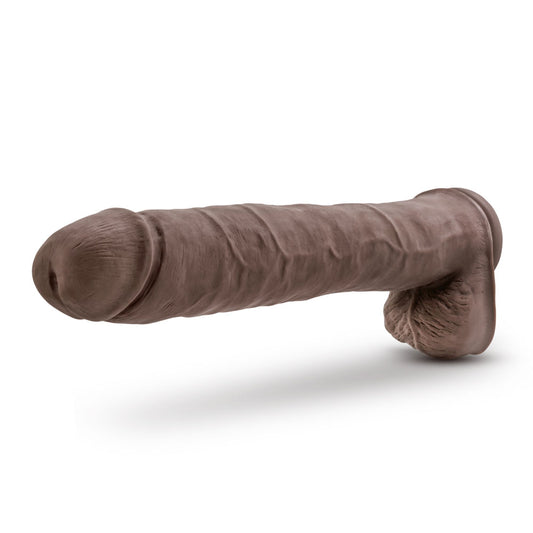 Blush Au Naturel Daddy 14" Realistic Dildo with Balls, Dual Density FlexiShaft XXL Cock, 2.5" Wide - Suction Cup, Harness Compatible - X5 Plus Adult Sex Toy Penis for Women, Men & Couples -(Chocolate)