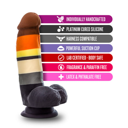 Blush Novelties Adult Sex Toys - Avant Pride P9 - Platinum Cured Purio Silicone 7.5 Inch Dildo - 1.75 Inch Wide Smooth Ultrasilk Shaft - Suction Cup Base Strap-On Compatible - Women Men Couples - Bear