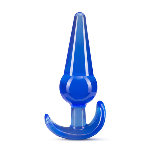 Blush Novelties B Yours Large Tapered See Through Soft Flexible Comfortable Bulb Butt Plug - Smooth Easy Insertion Intermediate Advanced Fragrance Free Adult Toy - Sex Toys for Adults - Blue