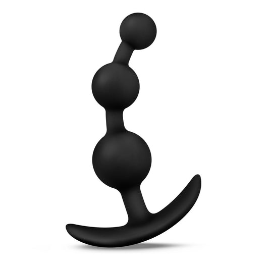 Blush Anal Adventures Silicone Beads Butt Plug - Ultrasilk Smooth Flexible Anal Plug with Graduated Size Balls - Anchortech Stayput Base for Safe Comfortable Wear - Adult Sex Toy for Men Women Couples