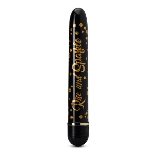 Blush The Collection Rise and Sparkle - 7 inch Vibrating Bullet Dildo - Control Speed - Body Safe Bullet Massager for Women and Couples - Stimulation for Women - Black & Gold - Adult Sex Toy