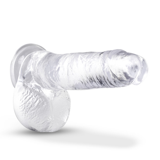 Blush Novelties B Yours Plus Rock n' Roll - Realistic 7.25 Inch Crystal Clear Soft Dildo - Powerful Suction Cup Base for Hands Free Play - Harness Strap On Compatible - Sex Toy for Her Him