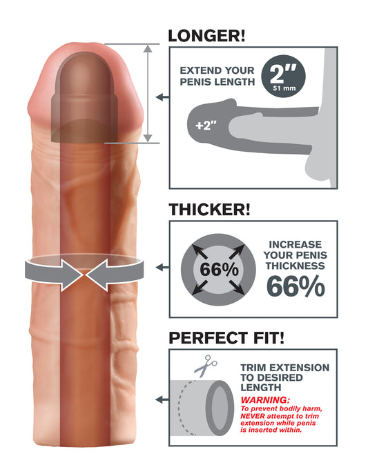 Pipedream Fantasy X-Tensions Mega, Flesh, 2 Inch