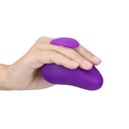 Blush Wellness 3.75" Palm Sense Silicone Vibrator, RumboTech Dual Motor - Head, Neck, Clit, Nipple Stimulator, 10 Modes, IPX7, USB Charge, Compact Body Massager Women & Couples Adult Sex Toy -(Purple)