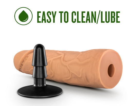 Blush Hexanite 7 Realistic Silicone Dildo - 2" Width, Lock On & Harness Compatible - Ultrasilk Smooth Slim Shaft with Tapered Tip - Removable Suction Cup for Hands-Free Play - Sex Toy for Women & Men