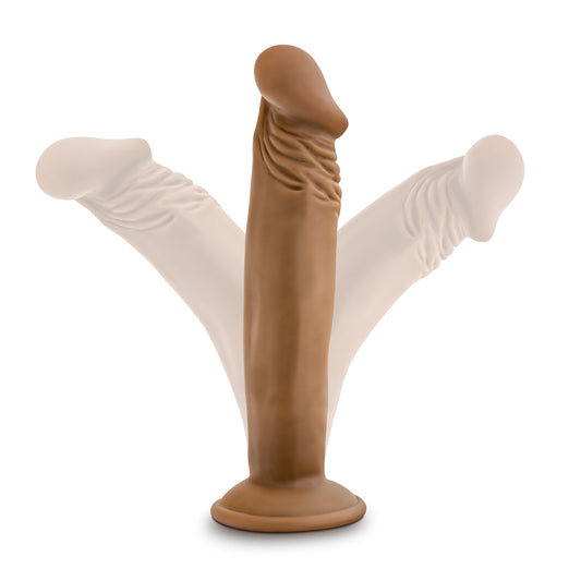 Blush Dr. Skin Dr. Small 6.5" Realistic Dildo, Soft Lifelike Texture Cock - Suction Cup, Strap-On Compatible, Beginner Anal, Vaginal, Roleplay - Adult Sex Toy Penis for Women, Couples, Men - (Mocha)