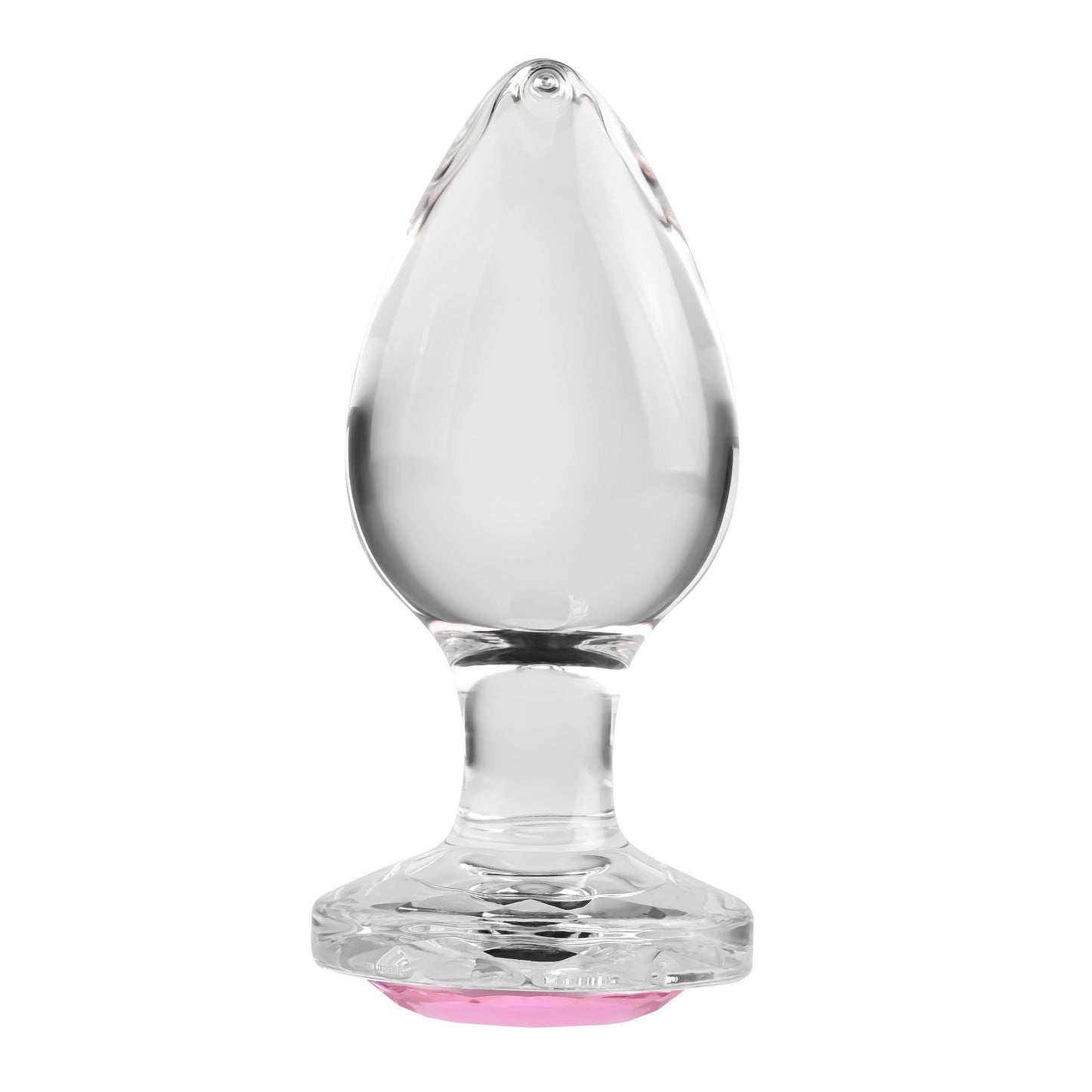 Adam & Eve Pink Gem Glass Plug - Large