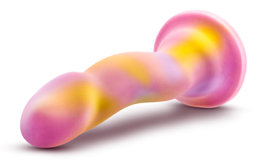 Blush Avant Sun’s Out 7.5" Curved Silicone Dildo, UltraSilk Smooth Purio - G-Spot & P-Spot Stimulation - Suction Cup, Strap-On Compatible, Body-Safe - Adult Sex Toy for Women, Men & Couples - (Pink)