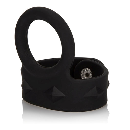 CalExotics Large Silicone Tri Snap Scrotum Support Ring, Black
