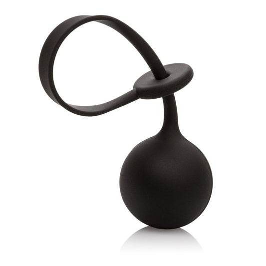 CalExotics Weighted Lasso Ring – Silicone Pleasure Weight Adult Sex Toy - Enhancement Cock Ring - Adult Prostate Stimulating Sex Toys for Men and Couples – 4 OZ – Black