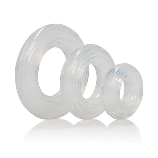 CalExotics Novelties Premium Silicone Ring Set, Clear