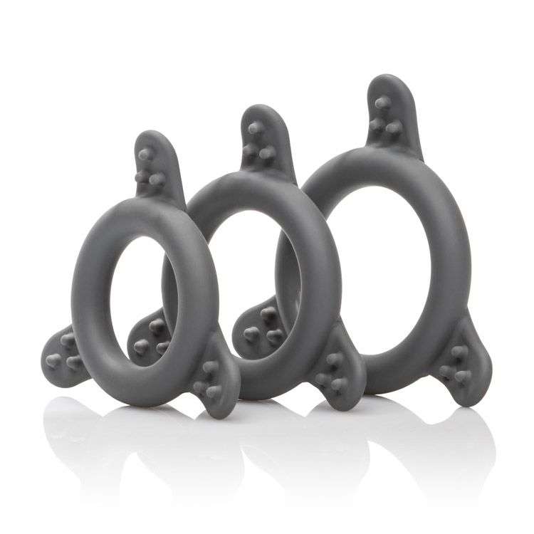 CalExotics Pro Series Silicone Cock Ring Set, Black (43062)