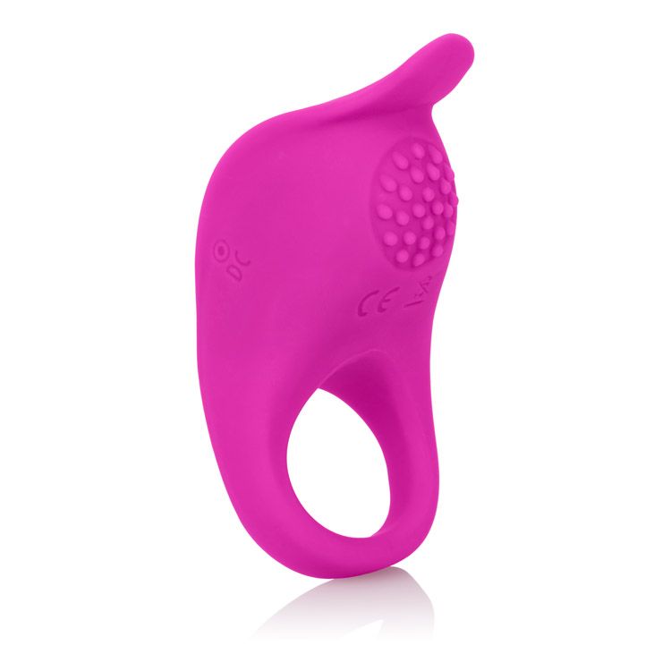 CalExotics Rechargeable Passion Enhancer – 7 Function Vibrating Waterproof Pleasure Ring – Silicone Clitoral Massager Sex Toy for Couples - Pink