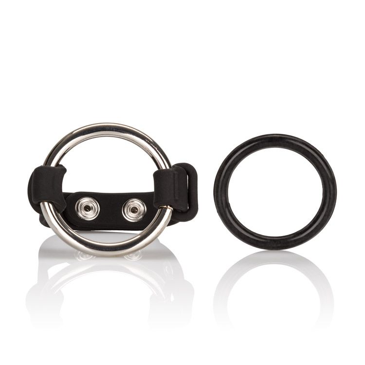 CalExotics Colt Erection Set – Silicone Male Enhancement Ring with Support Ring – Sex Toys for Men - Black