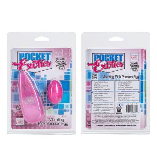 California Exotic Novelties Pocket Exotics Vibrating Pink Passion Egg, Pink