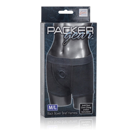 CalExotics Packer Gear Black Boxer Brief Harness – Adult Strap On Sex Toys for Couples,Multi,Medium/Large (Pack of 1),SE-1576-10-3