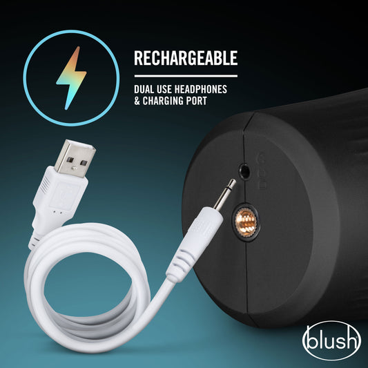 Blush Novelties M for Men Torch Joyride - Auto Stroker Male Masturbator - 7 Perfectly Tuned Stroking Modes - Hands Free Mount - She Moans - Ultra Soft Textured Vagina Sleeve - Electric Sex Toy