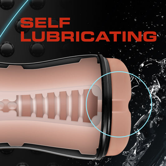 Blush Coverboy Cowboy - Realistic Male Masturbator Self Lubricating Butt Stroker 7.5" - Textured Ribs for Massaging Pleasure & Flesh Feel - Gay or Straight Pocket Anal Play - Adult Sex Toy - Beige