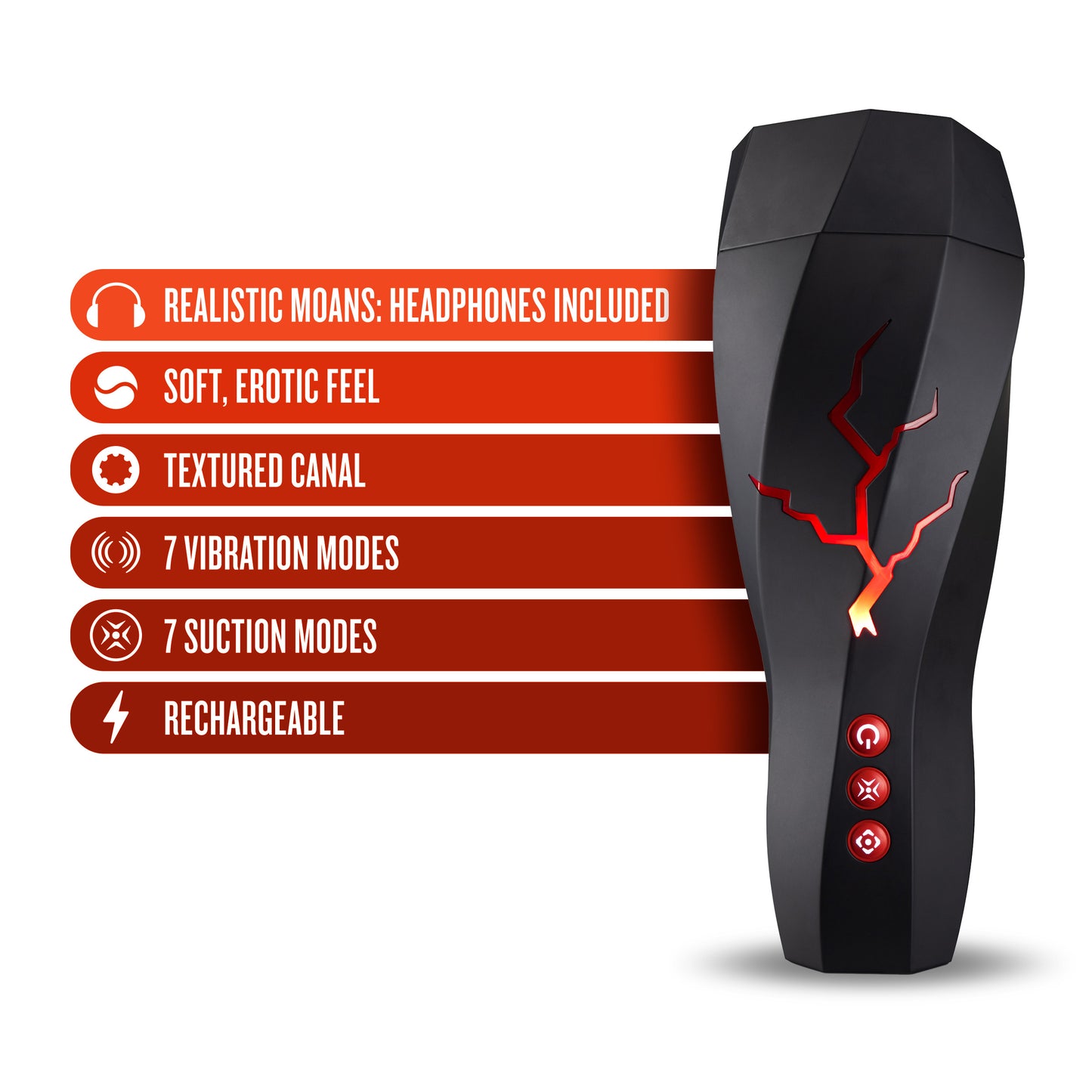 Blush M for Men Storm 11.25" Penis Milking Masturbator, Moaning Voice - 7 Mode Squeeze Stroker, 3 Realistic Pleasure Chambers, Soft X5 Sleeve, Automatic Vibrating Rechargeable Sex Toy for Men -(Black)